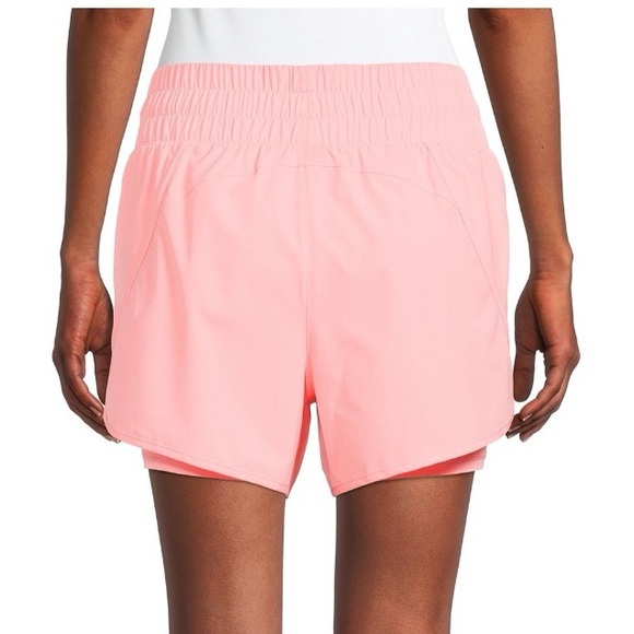 Avia Women's Running Shorts with Bike Liner, Mystic Coral - Picture 3 of 5